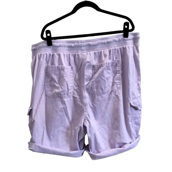 Woman Within Cargo Shorts Plus Size 26W Lavender Elastic Waist Drawstring - Picture 5 of 7